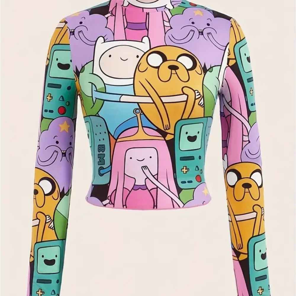Colorful Cartoon Character Long Sleeve Top